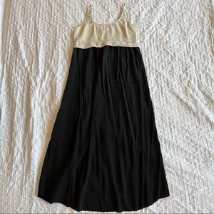 Wilfred silk babydoll midi dress.